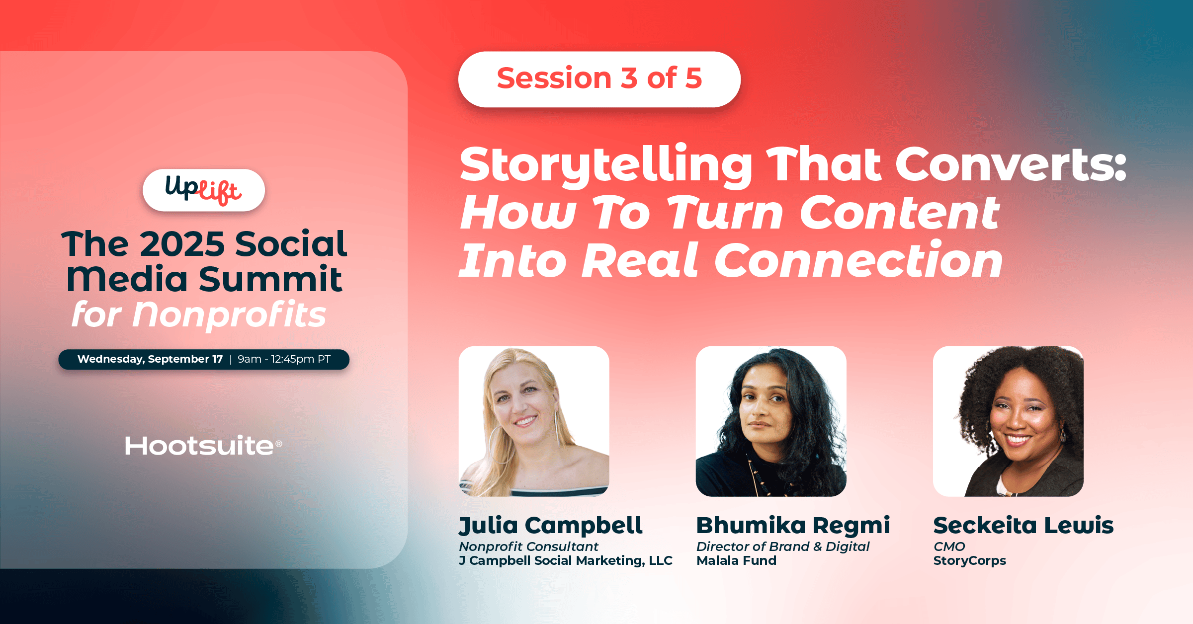 Graphic for the session Storytelling That Converts: How To Turn Content Into Real Connection