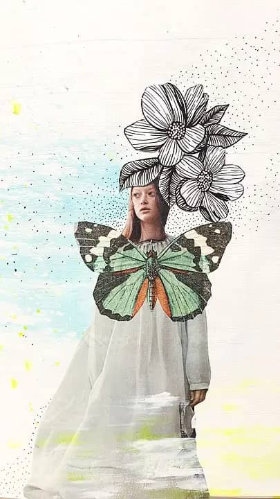 an art journal using collage. Easy step by step