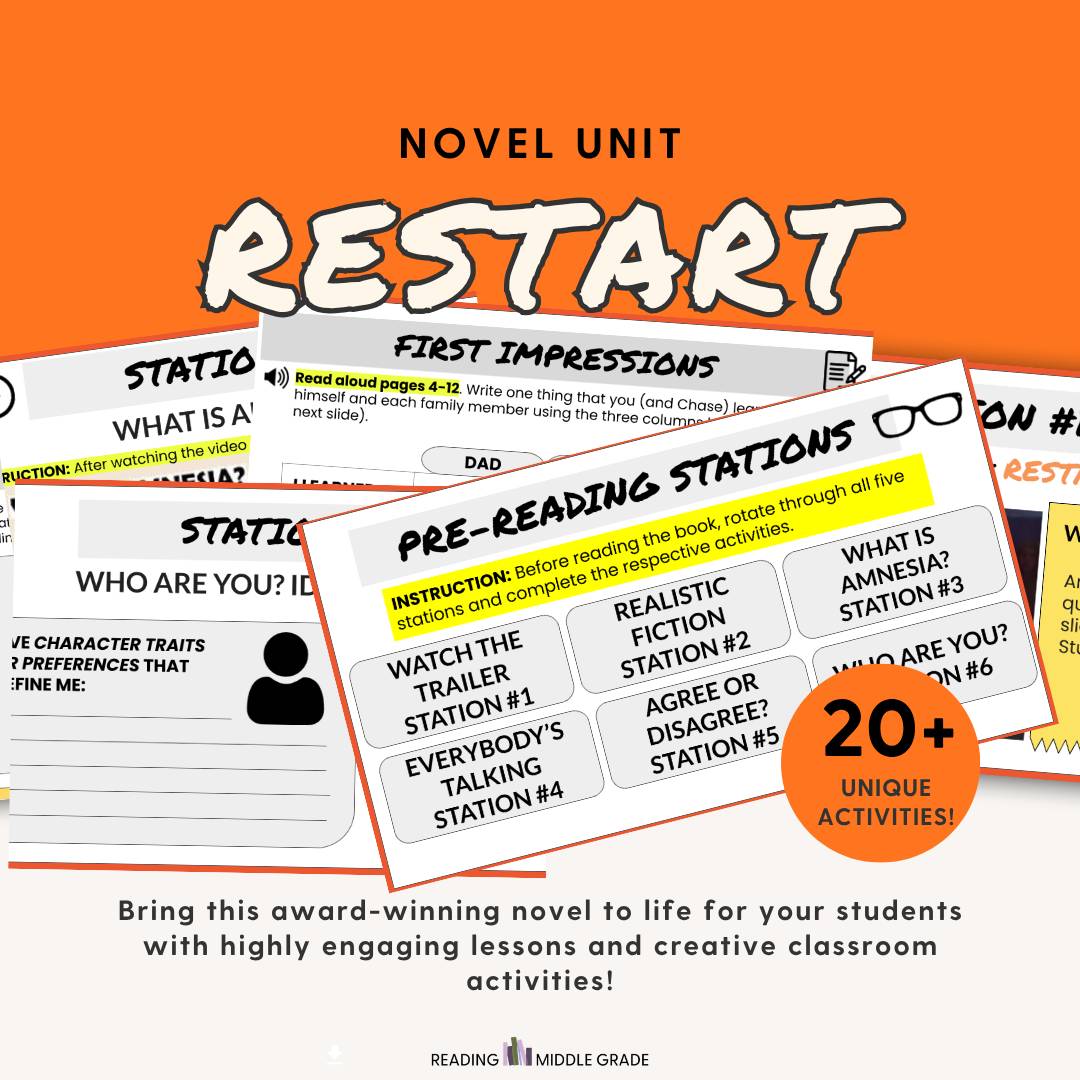 FREE Restart Novel Study Sample