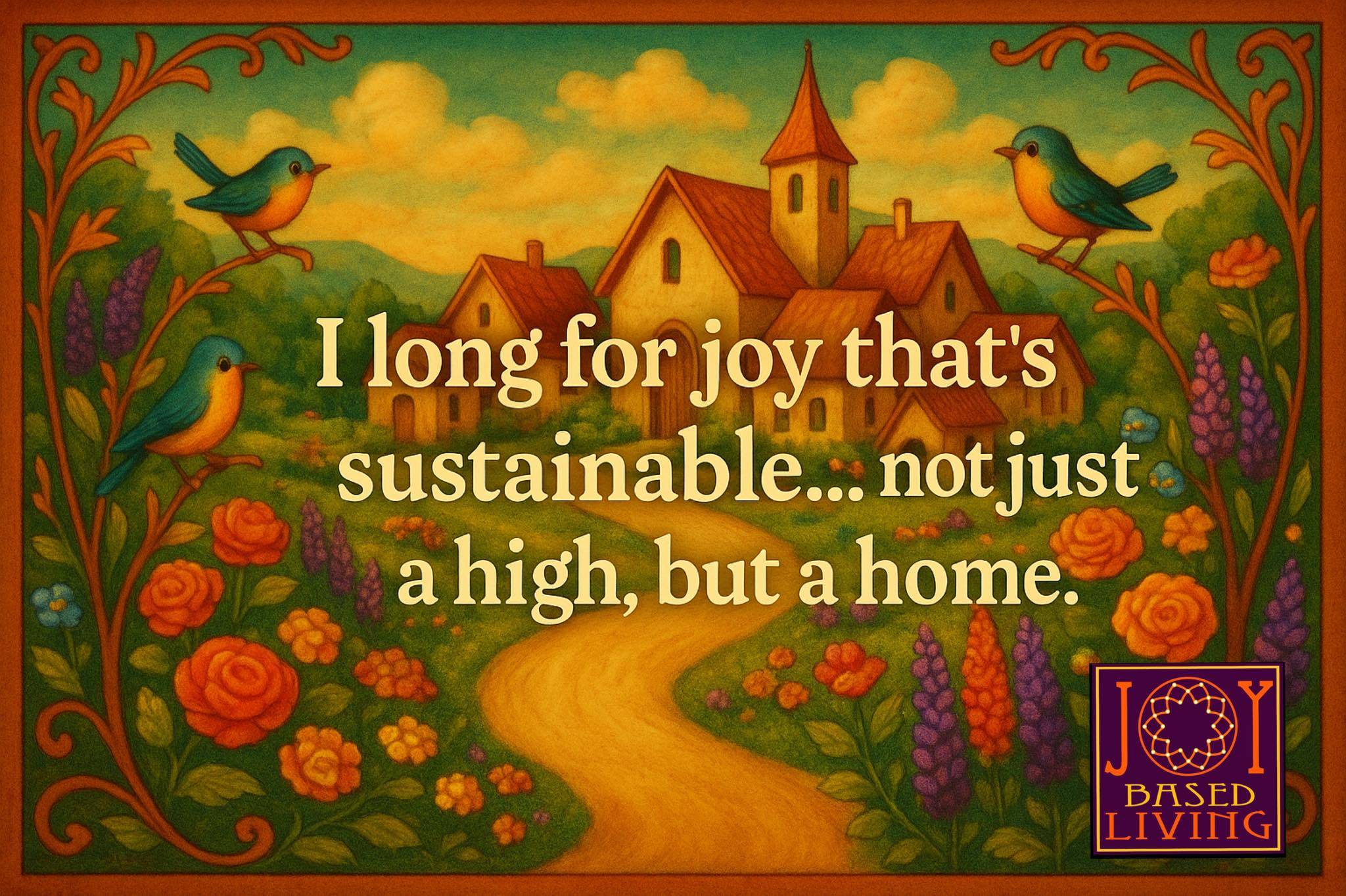 I long for a joy that's sustainable... not just a high, but a home