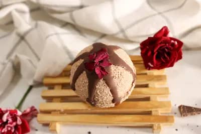 homemade chocolate rose bath bomb