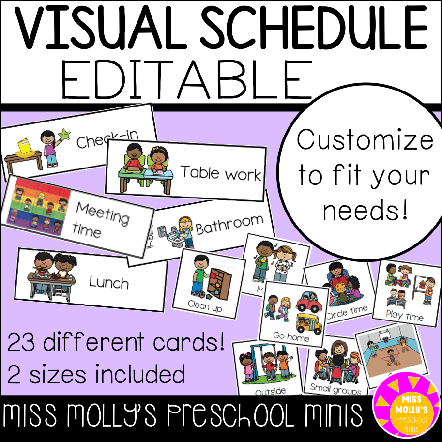 Editable Daily Visual Schedule | Preschool & Kindergarten | Visual Routine Cards
