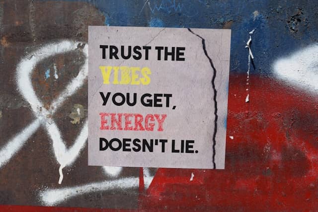 Statement: Trust the vibes you get. Energy doesn't lie.