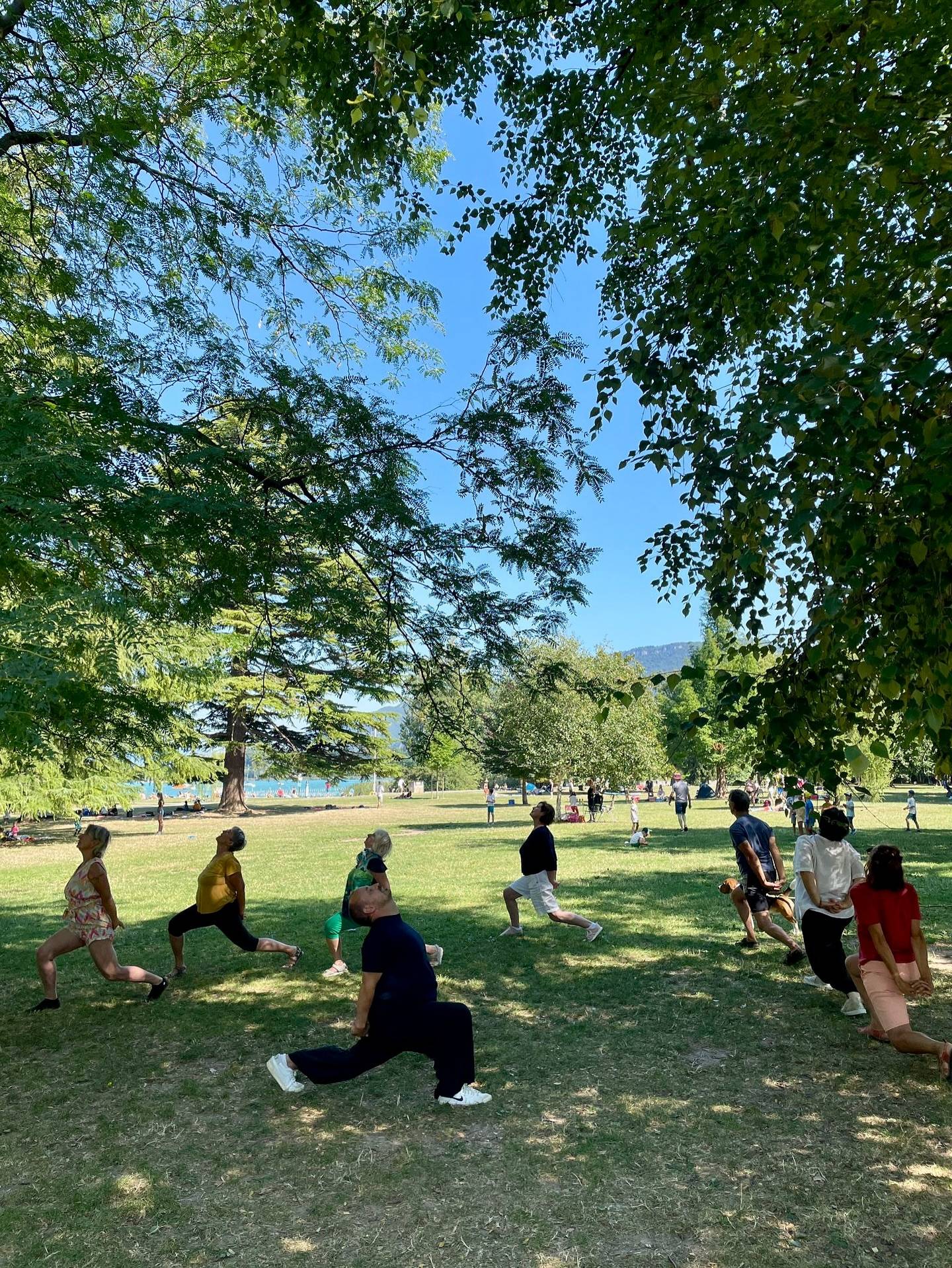 Ce matin, pratique au bord du lac avec les copains 🌿

Retrouvailles en douceur après plusieurs mois en Chine 🇨🇳 ,  en Thaïlande 🇹🇭 , en Suisse 🇨🇭, en Franche Comté ♥️ 😎 entre stages et voyages… Quel plaisir de se retrouver simplement, de bouger ensemble, d’ouvrir le corps avec la pratique du mont Emei — jusqu’à ce que la colonie de vacances voisine vienne nous rappeler que le calme est toujours relatif 😅

Ce que j’aime dans ces moments partagés, c’est ce qui ne se dit pas. Ce qui circule en silence.
La différence subtile entre l’avant et l’après.
Quand le corps s’ouvre, que l’espace intérieur se déploie, et que tout devient plus vivant.

Au début, on est contents de se voir.
Mais après la pratique… on est encore plus heureux, comme si on voyait mieux, comme si on prenait pleinement conscience de ce qu’on est en train de vivre.

On revient au présent.
Ce serait pas ça, le cœur de la pratique ? 🙏

#qi #dao #lacdubourget #qigong #emei #pratiqueinterne #présence #respirer #artsinternes #aixlesbainsrivieradesalpes  #aveclescopains