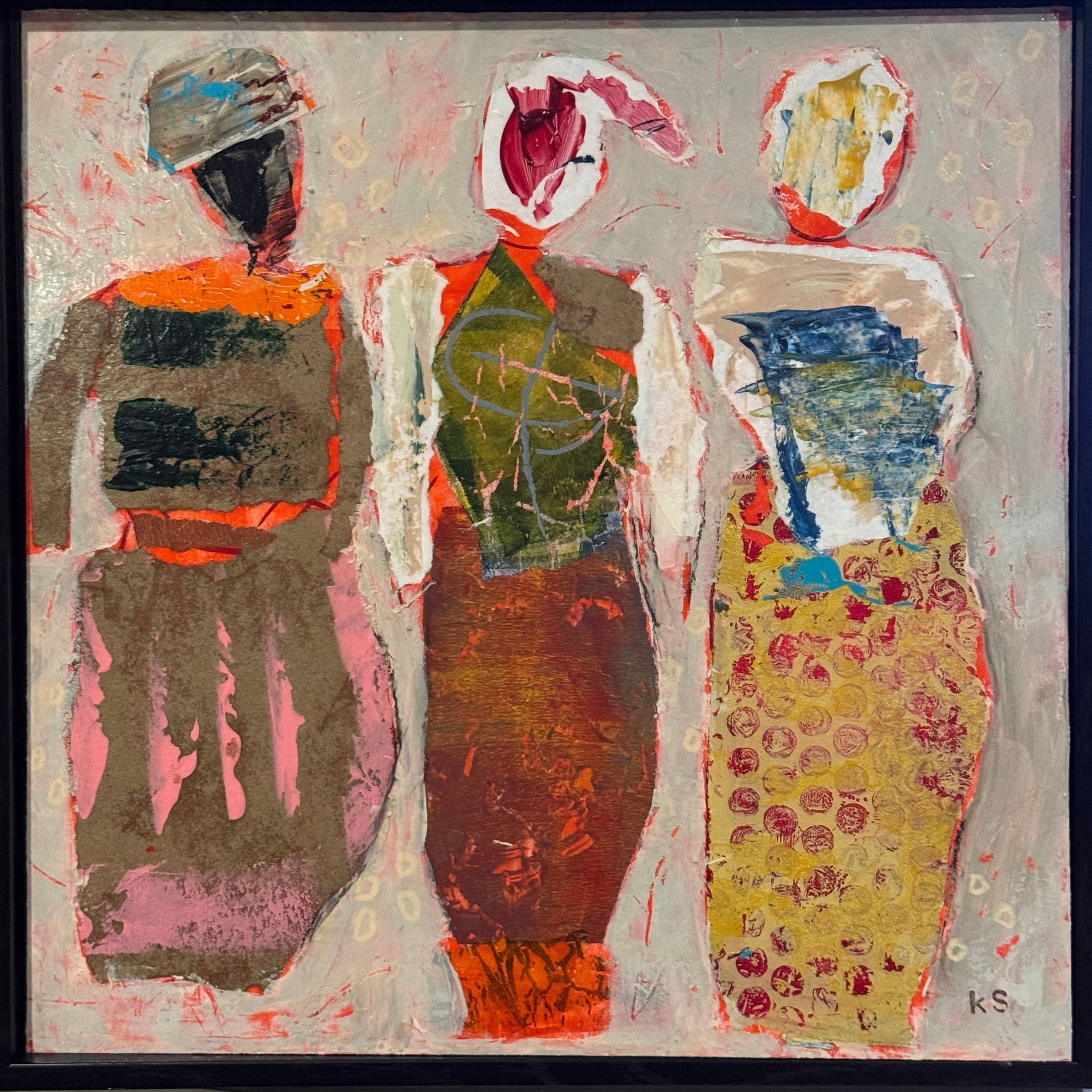 Regulars, mixed media, collage