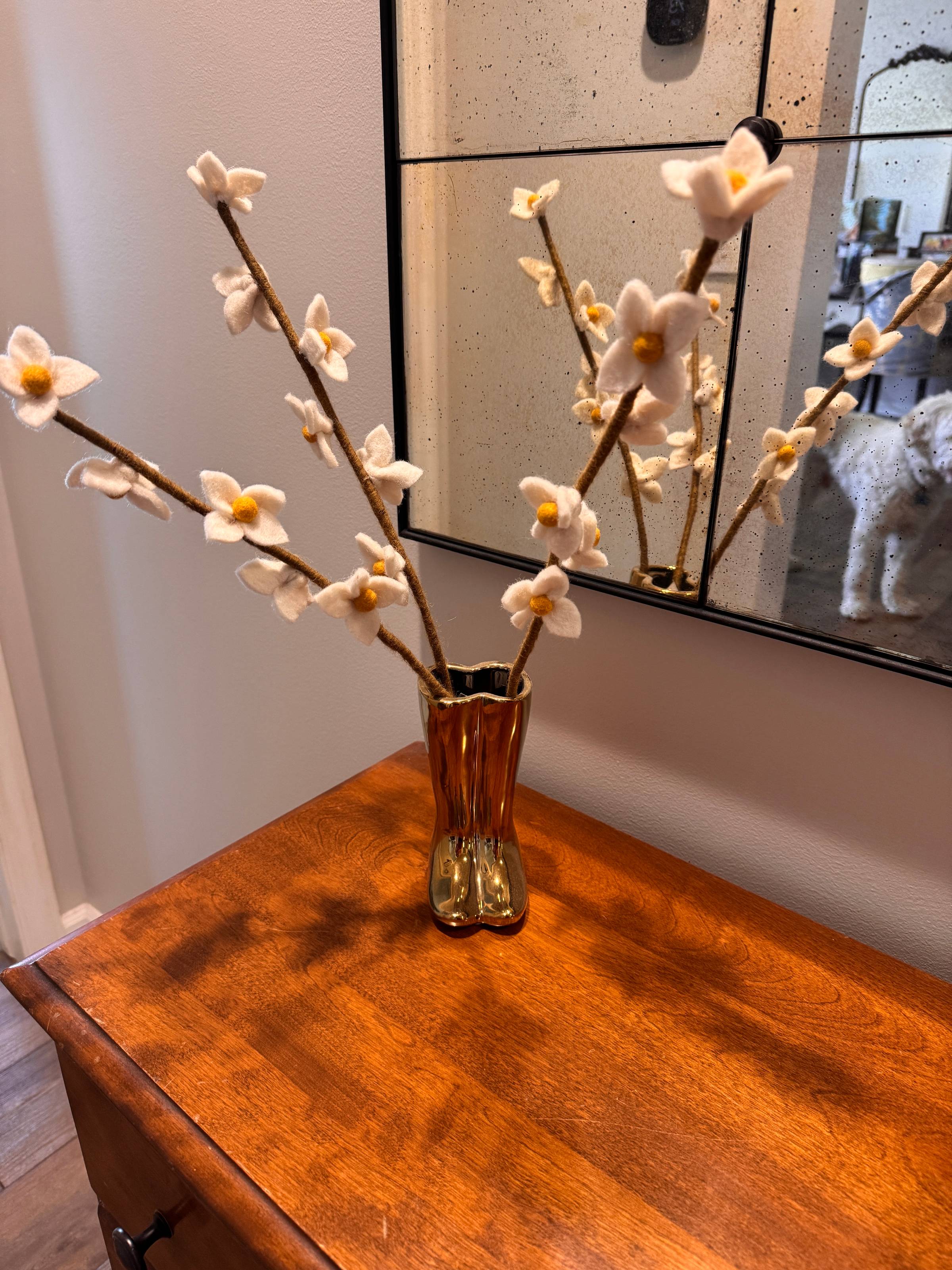 Favorite finds: felt flowers from Aarhus, Denmark.