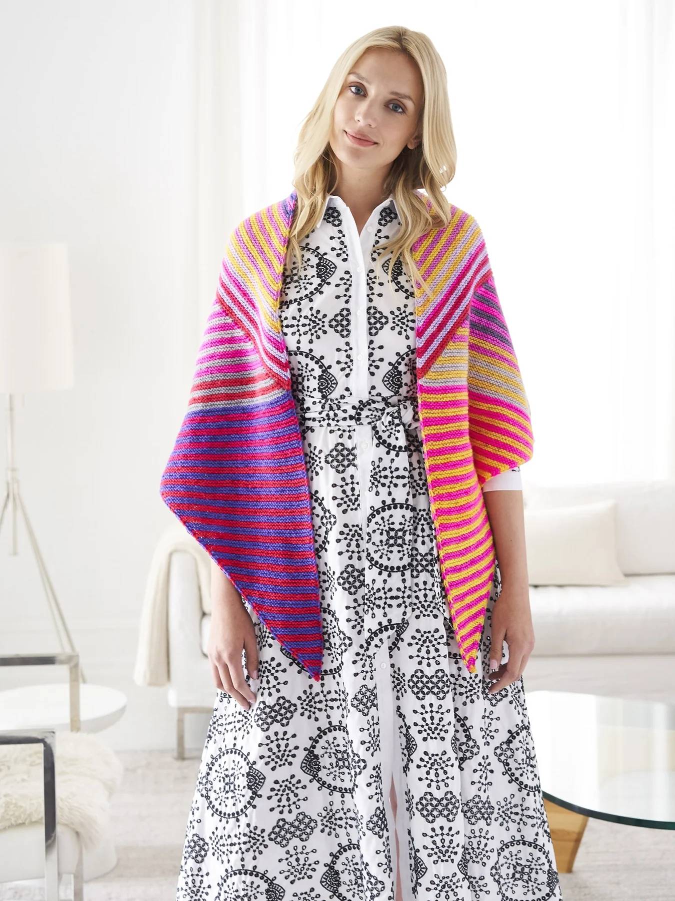 Stripe Triangle Shawl by Teresa Chorzepa