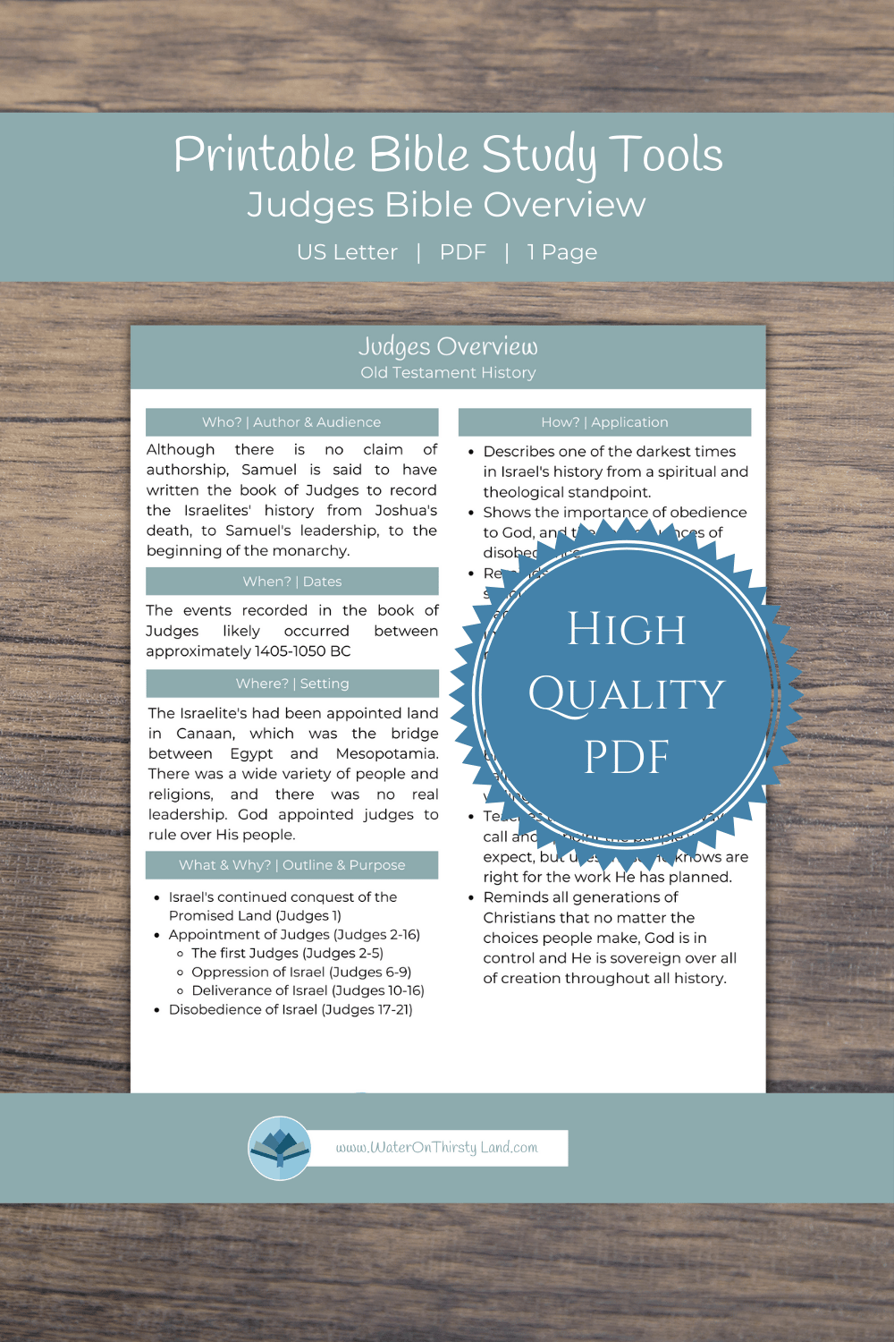 Judges Overview Printable