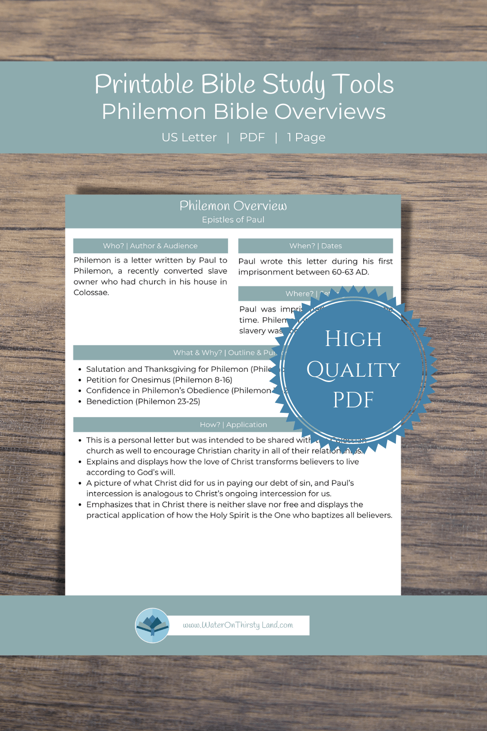 Philemon Overview Printable