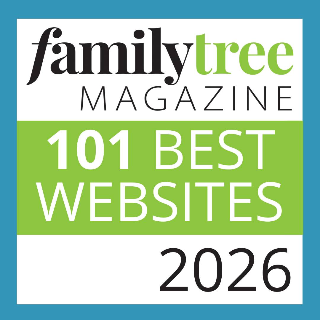 101 best genealogy websites badge