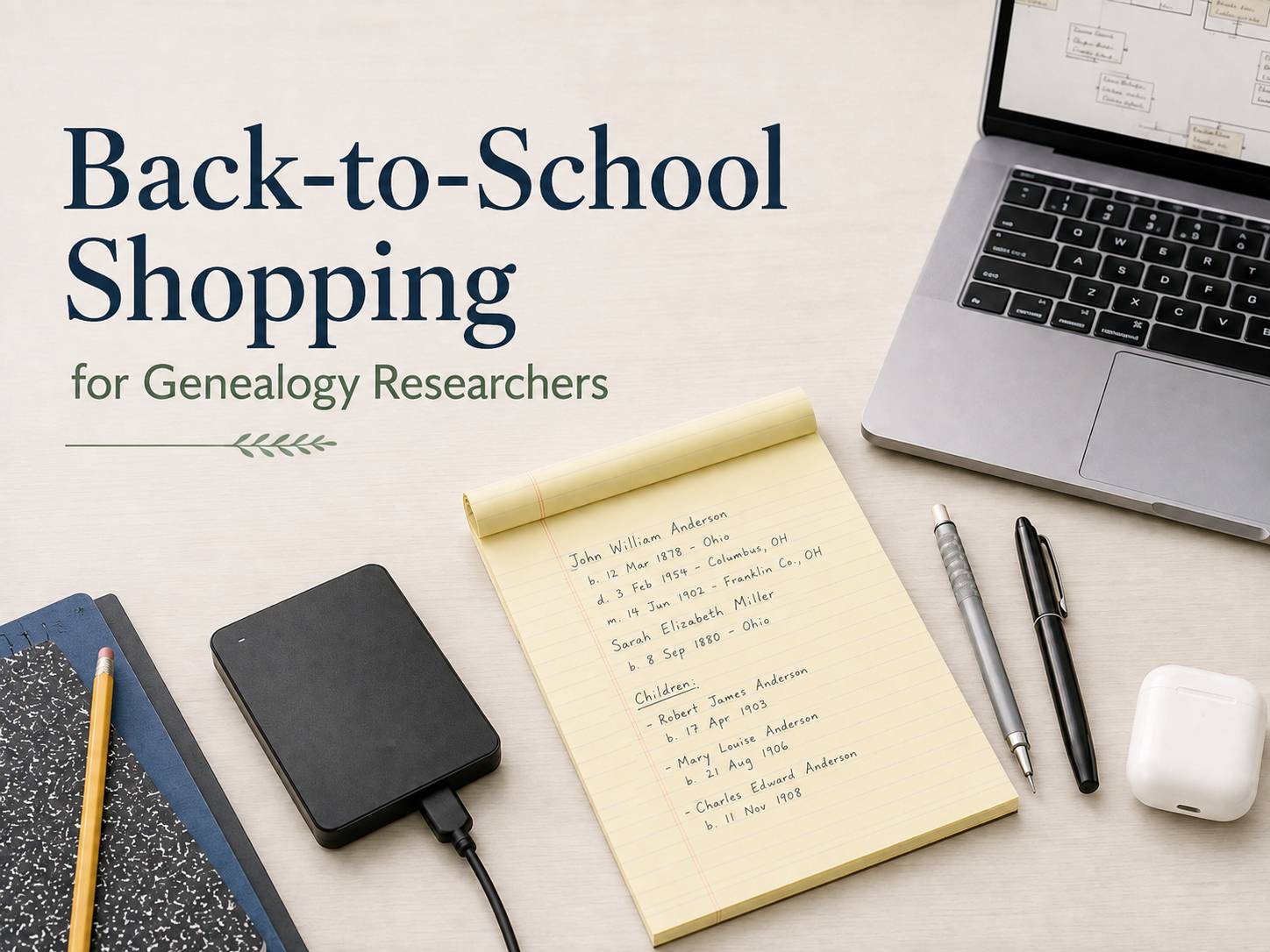 Back to school shopping for genealogy researchers