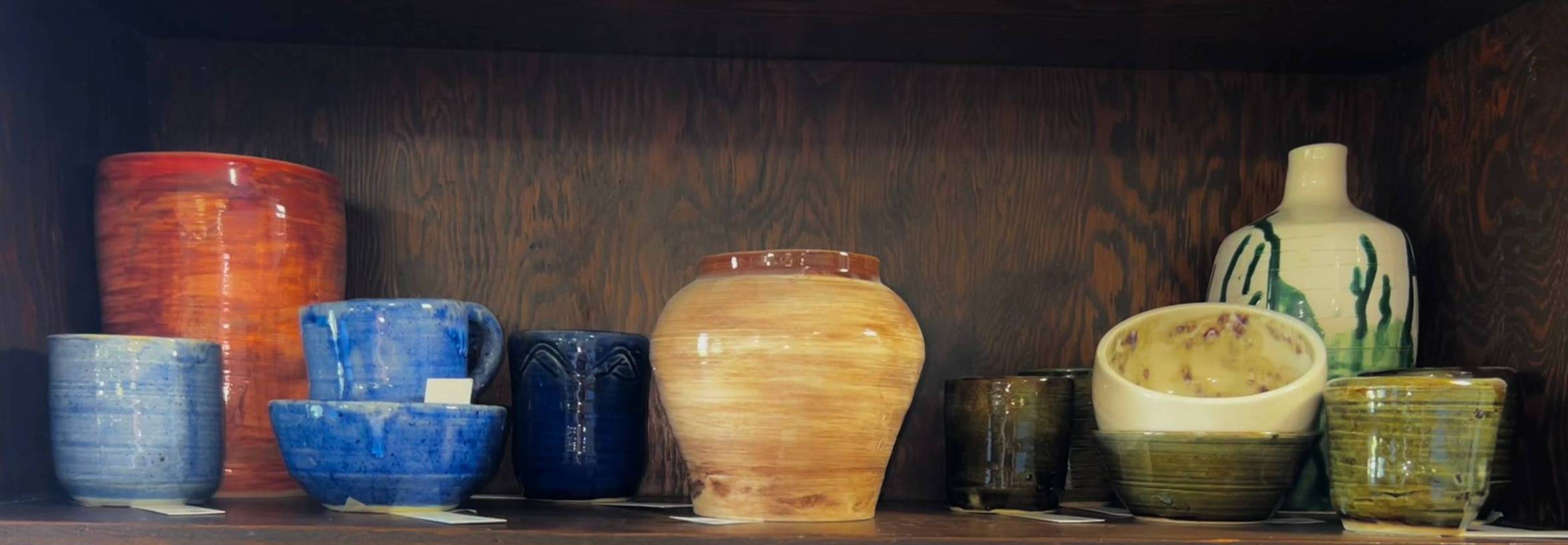 A photo of pottery made by our potters