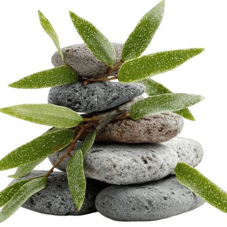 layer of rocks and plant demonstrating a shaky foundation leaves