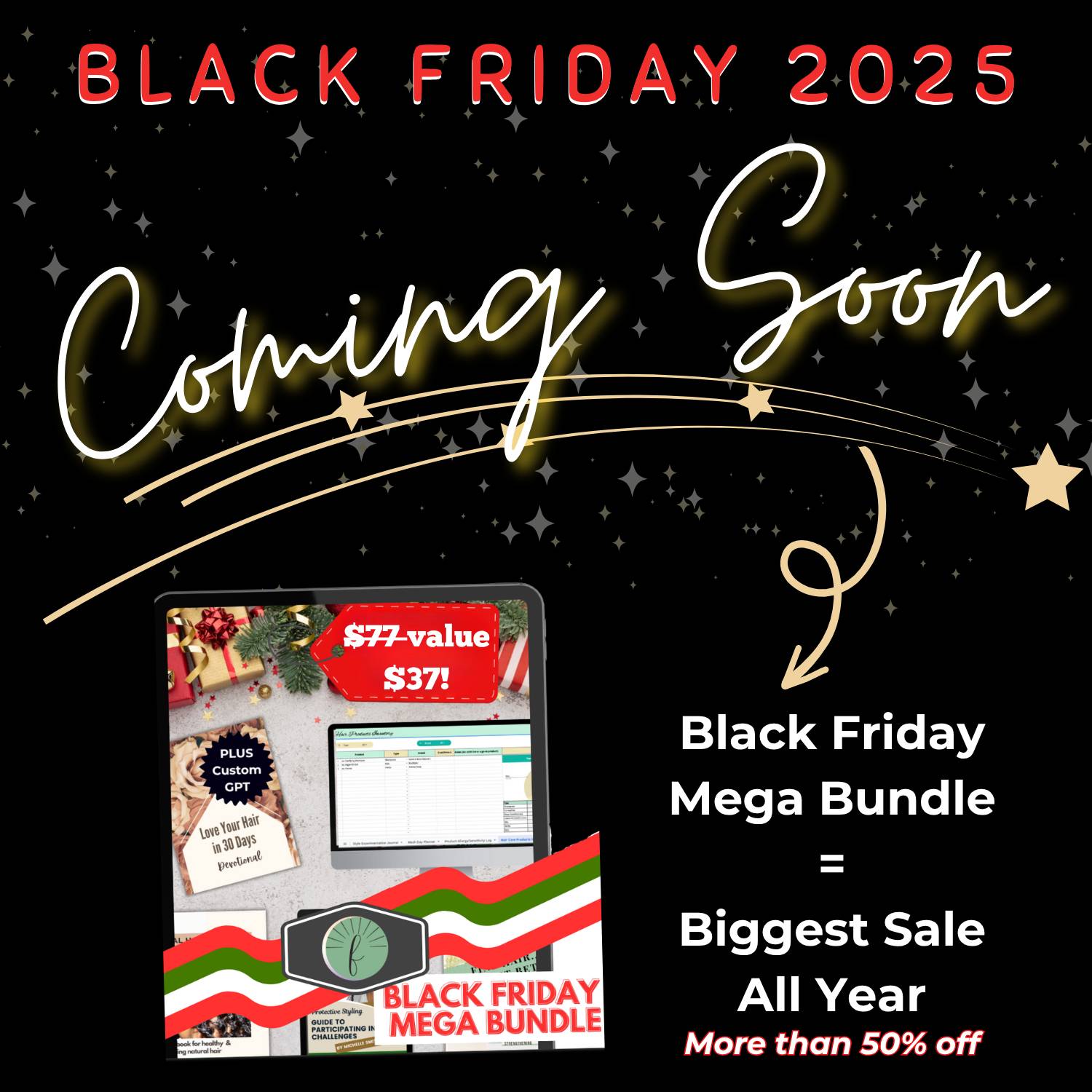 2025 black friday coming soon image from the mega bundle