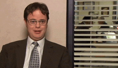 character from the office showing emotions from disbelief to crying