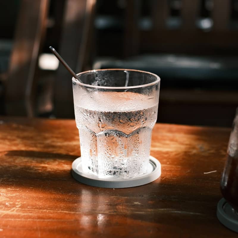 Glass of water to refreshing and recharge energy