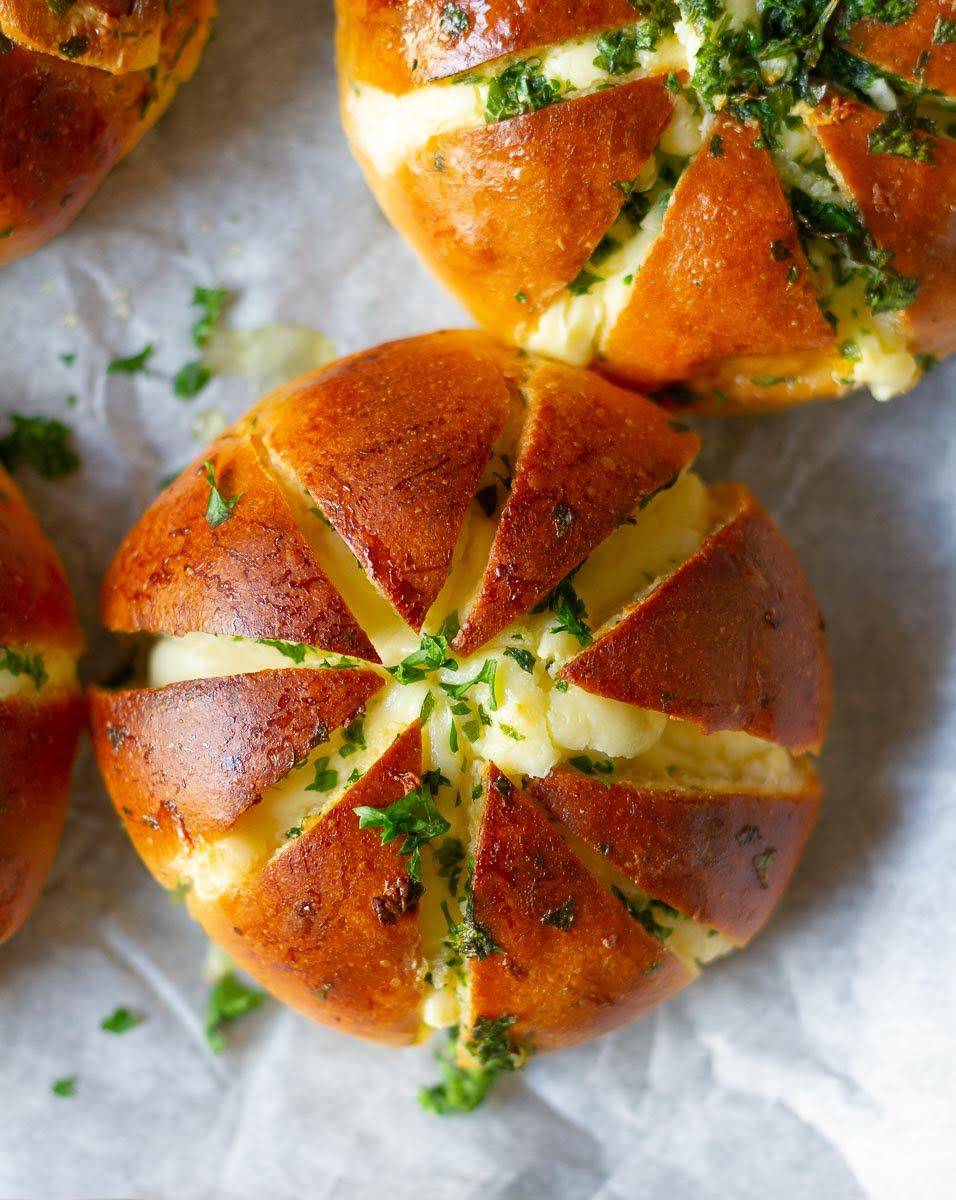 Cream cheese garlic buns.