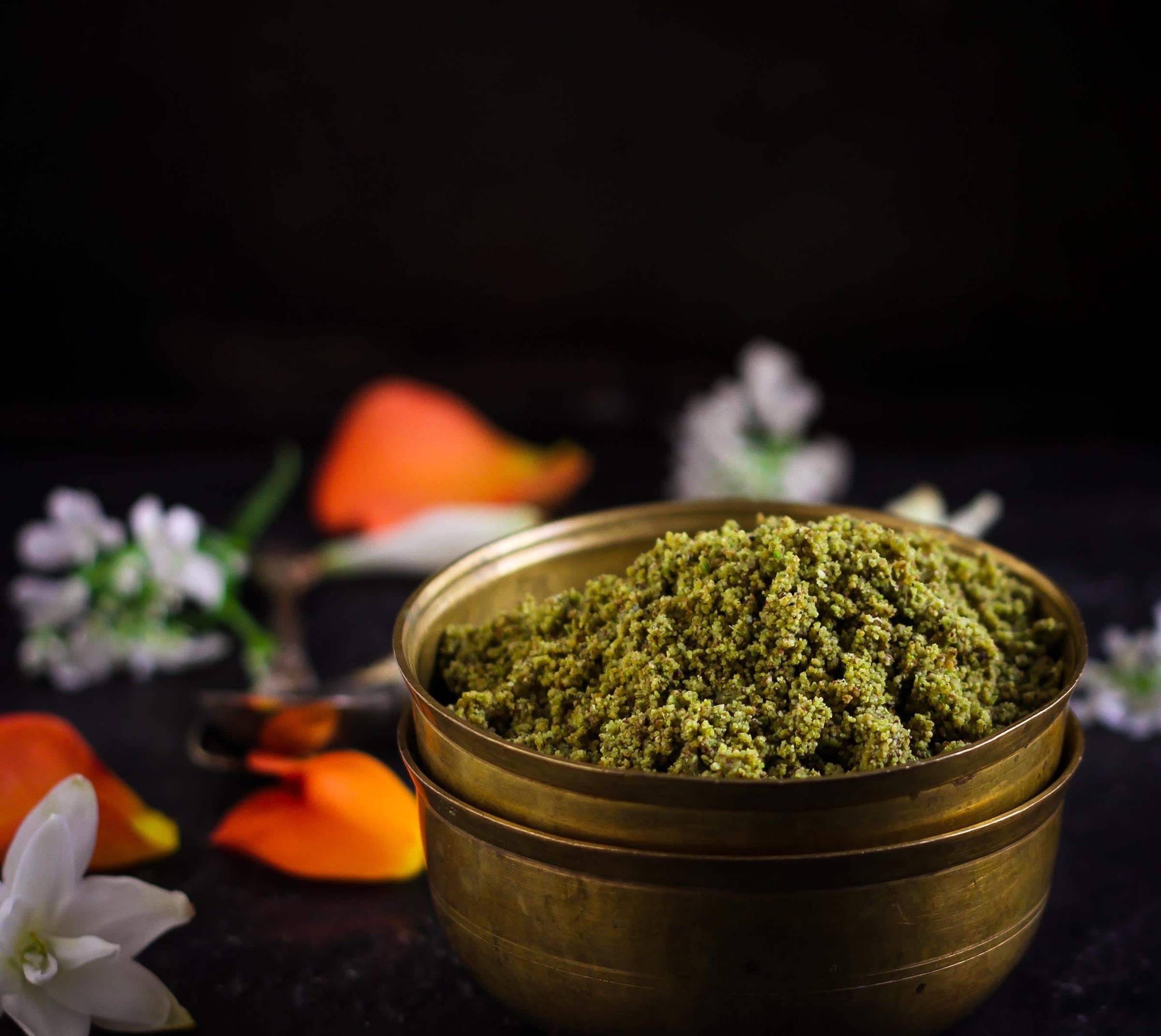 A bowl with thandai masala.