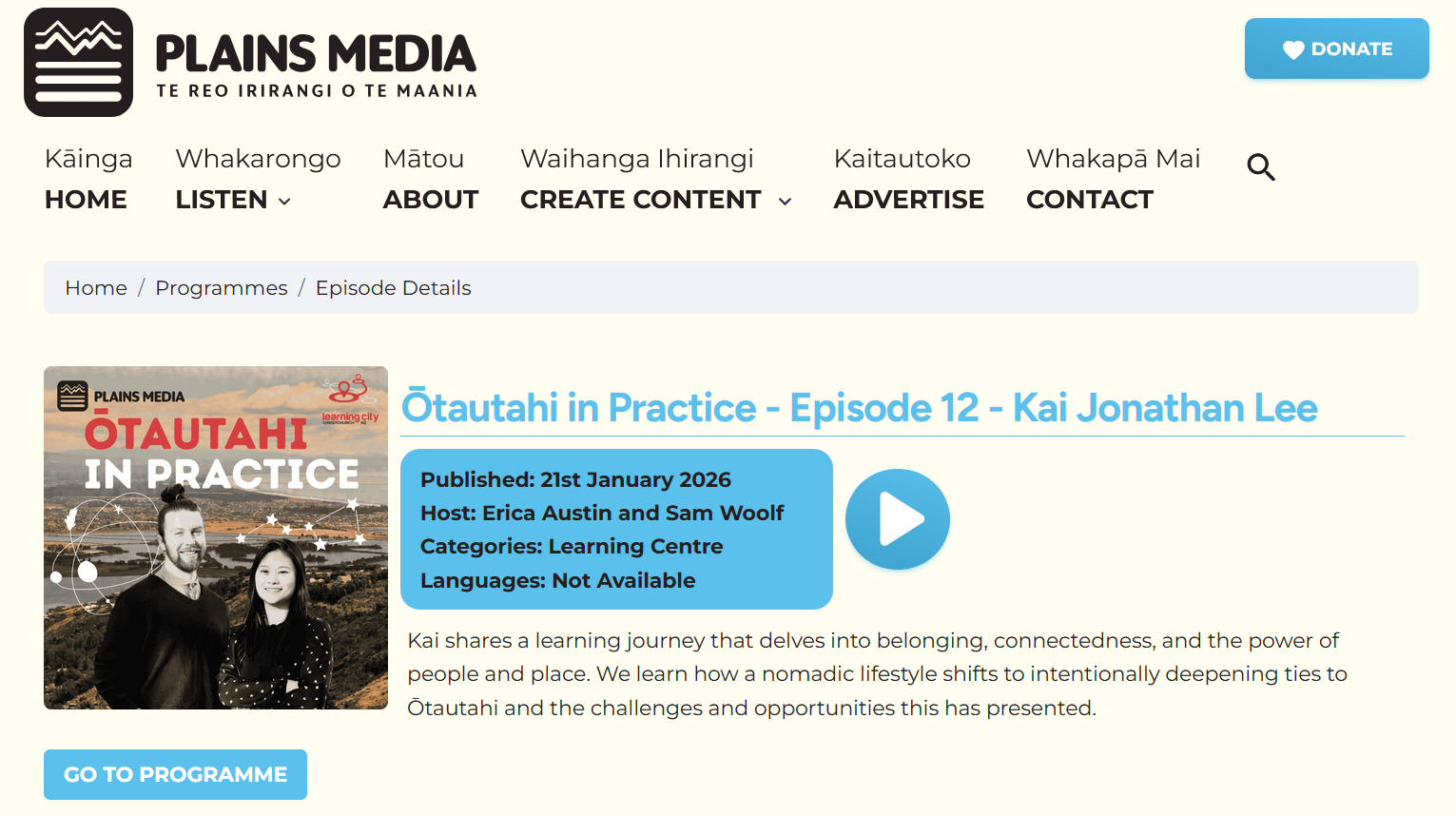 Plains Media Te Reo rirangi o Te Maania - Ōtautahi in Practice