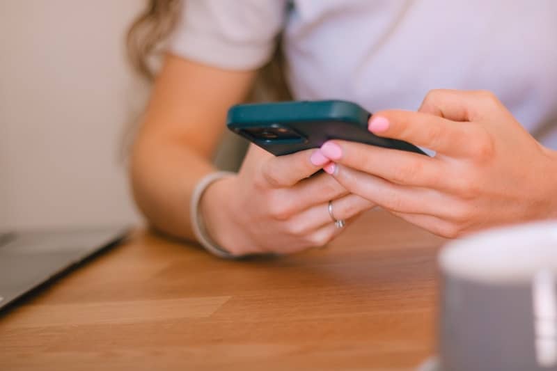 A person is using a mobile phone.