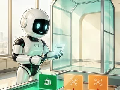 A white robot checks official, independent, and lookalike source cards at an evidence customs checkpoint