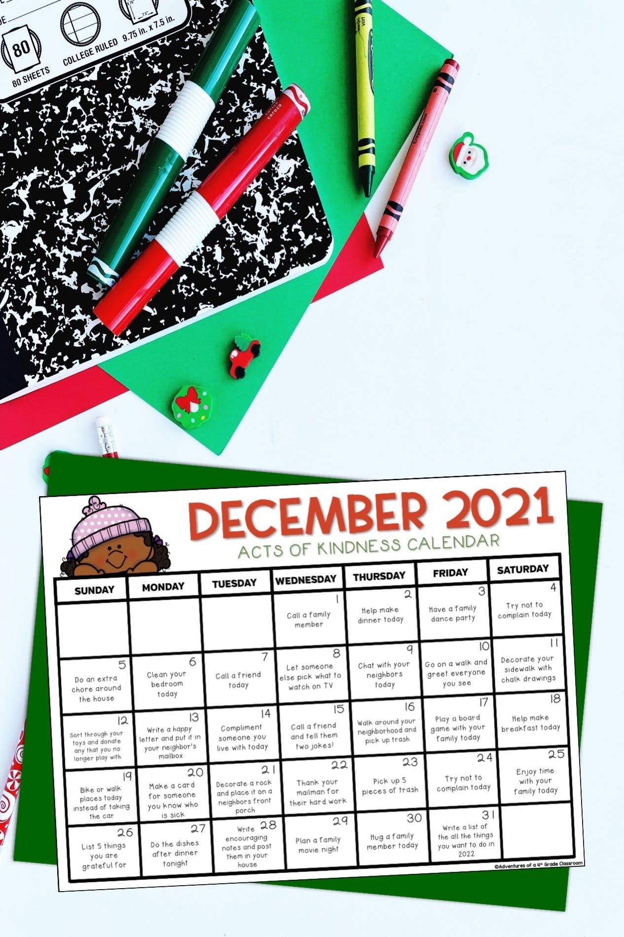 December Kindness Calendar