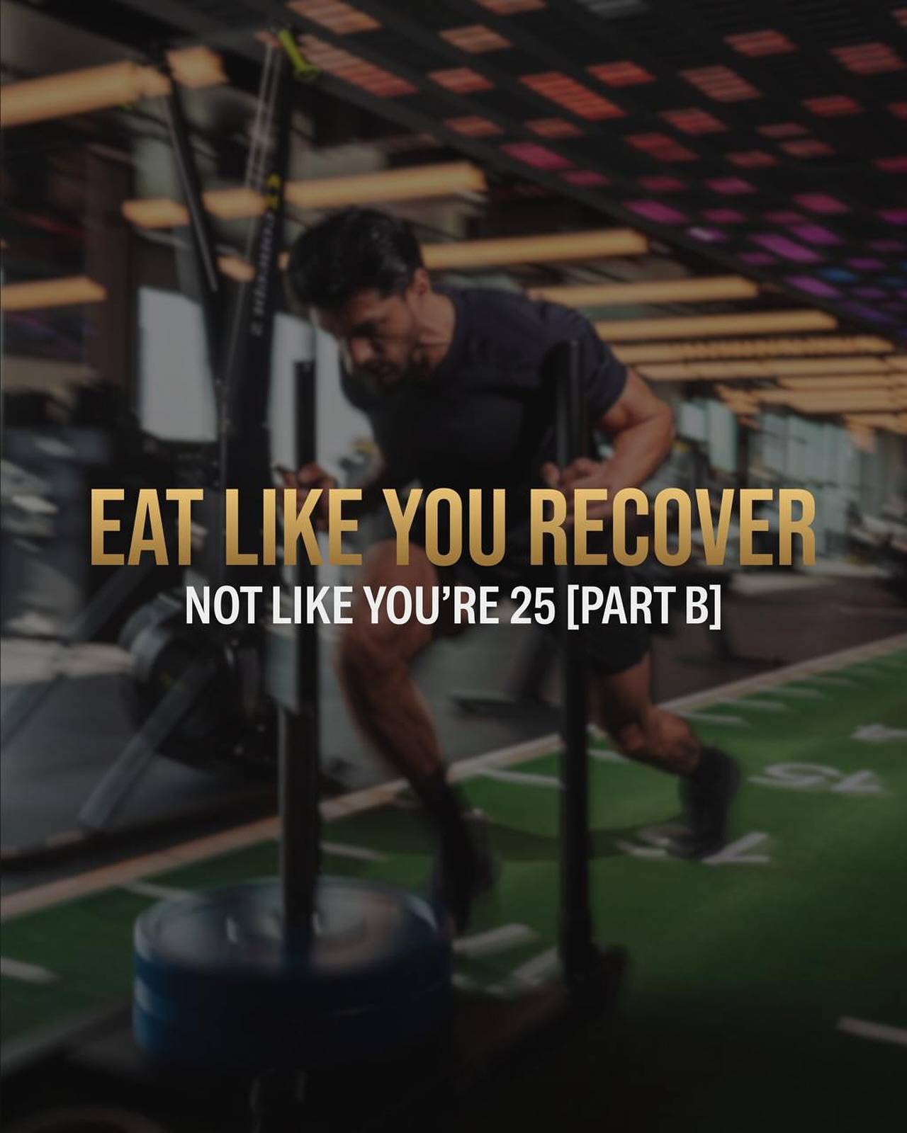 Eat Like You Recover — Not Like You’re 25 PART B
 
What This Looks Like in Practice:

1. PROTEIN IS THE FOUNDATION (every meal, every day)
• Aim: 1.6–2.2g per kg of body weight
• Spread across 3–4 meals
• Key for: Muscle repair, tendon health, hormone synthesis
• Sources: Eggs, lean meat, fish, whey/casein, collagen + vitamin C combo

2. CARBS AROUND TRAINING — NOT ALL DAY
• Use carbs to fuel power and replenish glycogen post-session
• Avoid high-sugar grazing all day
• Pre-workout: fruit, rice cake + nut butter, oats
• Post-workout: rice, potato, berries, smoothies
• This timing reduces insulin fatigue, improves energy use, and supports recovery

3. FATS FOR HORMONAL BACKBONE
• Don’t go zero-fat — especially if you’re over 40
• Use: avocado, olive oil, nuts, wild salmon, egg yolks
• Helps regulate testosterone, cortisol, and cellular inflammation

4. MICRONUTRIENTS MATTER MORE NOW
After 35, deficiencies hit harder:
• Magnesium: Calms nervous system, supports sleep, reduces cramps
• Vitamin D3 + K2: For immune, bone, and hormonal balance
• Omega-3s: For joint inflammation, cognition, recovery
• Creatine: Muscle hydration, neuroprotection, strength
• Collagen + Vitamin C: Tendon remodeling, connective tissue support
 
The #1 Mistake Aging Athletes Make?
Underfueling.
Especially those trying to “stay lean.” They:
• Skip meals
• Cut carbs too aggressively
• Rely on caffeine and fasting
• Don’t recover, don’t sleep, and wonder why they’re plateaued, inflamed, or injured

The fix?
• Build breakfast around protein
• Front-load carbs near training
• Sleep-fed, not sleep-starved
• Supplement wisely, not reactively
 
Recovery Starts in the Kitchen
Your training stress is only productive if your body has the tools to rebuild stronger.

Sleep and nutrition are your master switches.
You don’t need to eat perfect.
You need to eat with purpose.

Food is your:
• Hormone modulator
• Inflammation regulator
• Mitochondrial optimizer
• Tissue rebuilder

Treat it like performance fuel — because that’s exactly what it is.