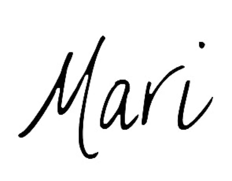Mari's name in handwritten script