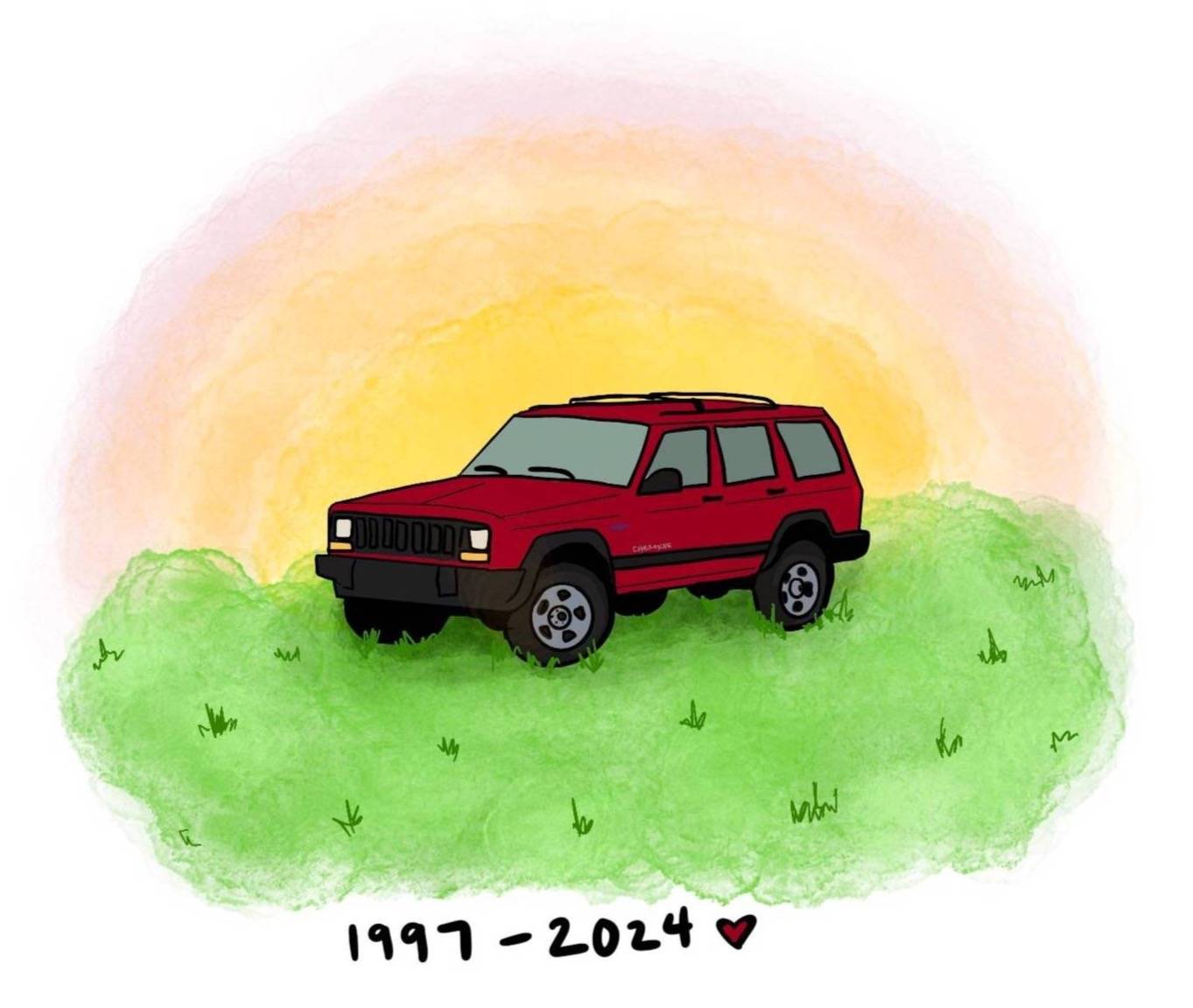 Jeep at sunset
