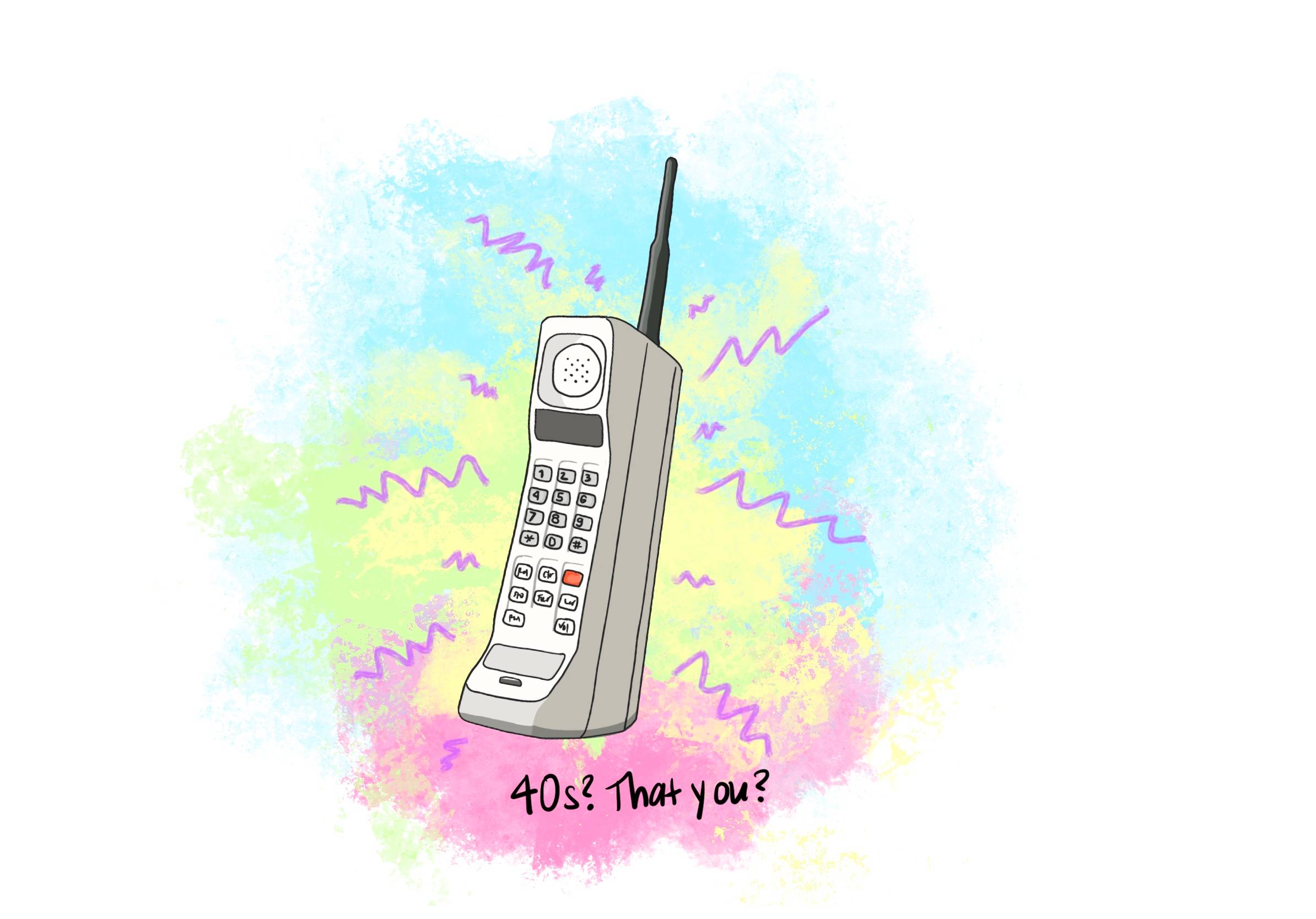 80s brick phone calling