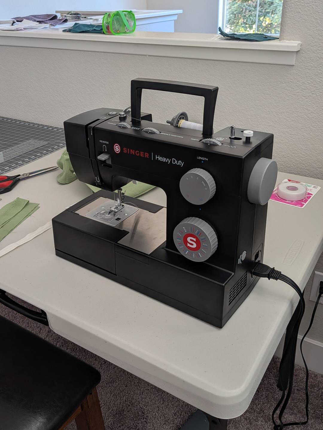 A new sewing machine on a table
