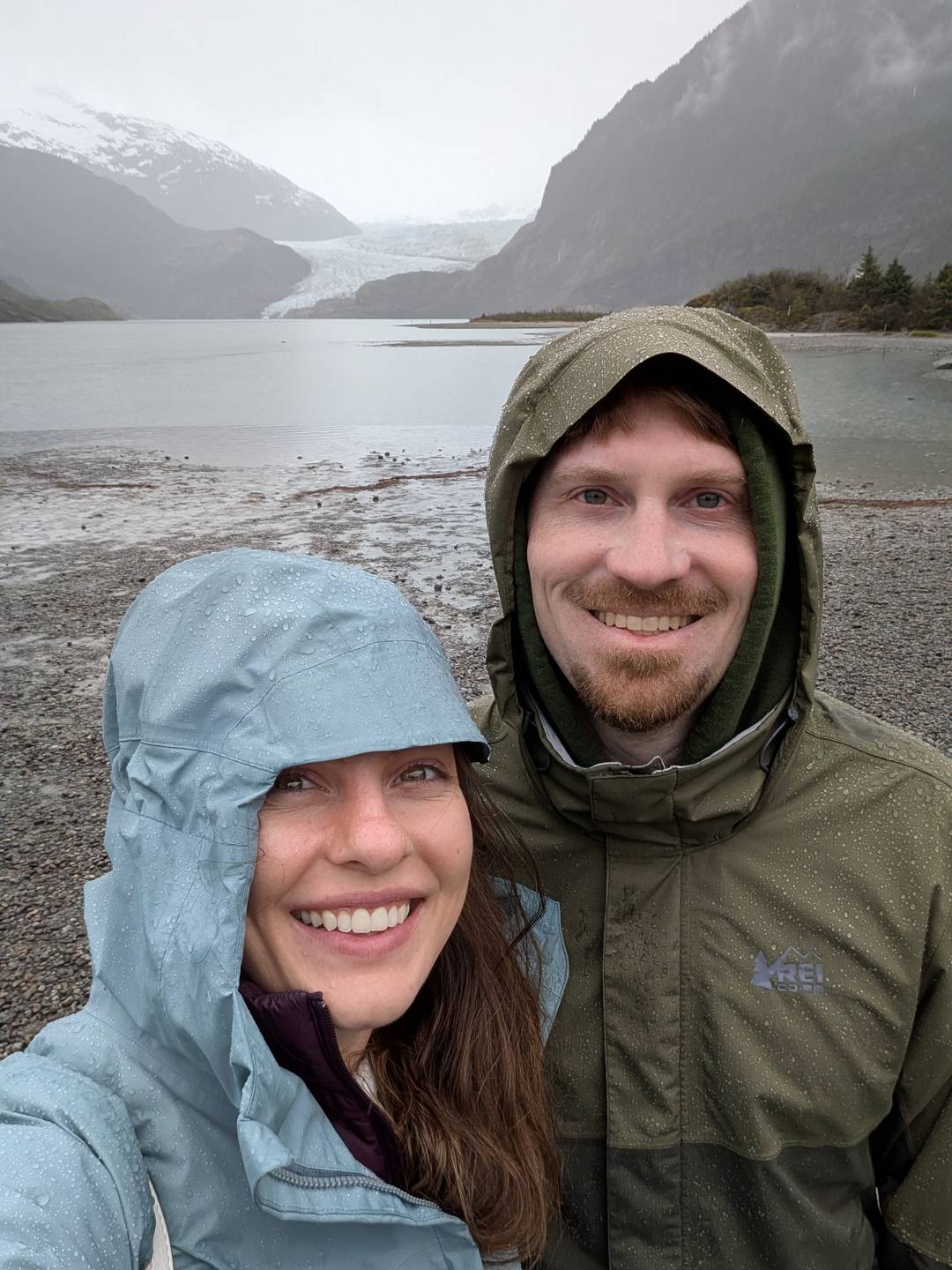 Austin and Alyssa in front of the Mendenhall Glacier