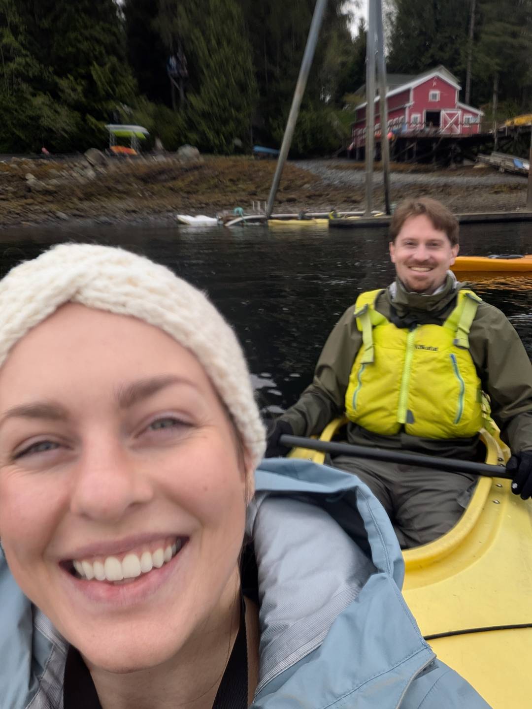 Alyssa and Austin in a kayak on the water