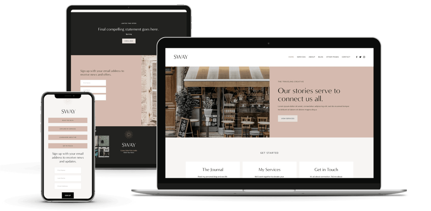 SWAY Squarespace template