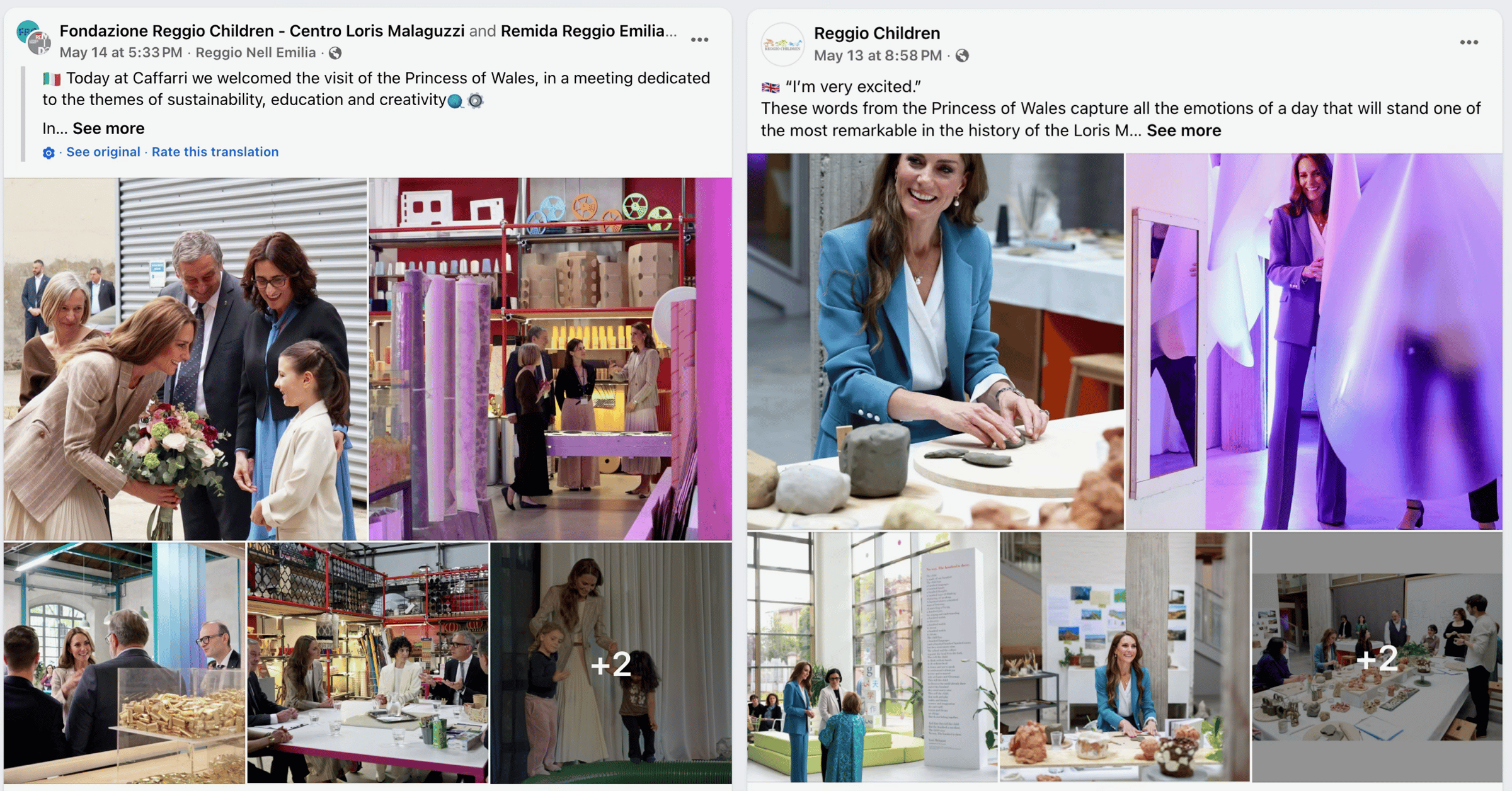Princess Kate visits Reggio Emilia