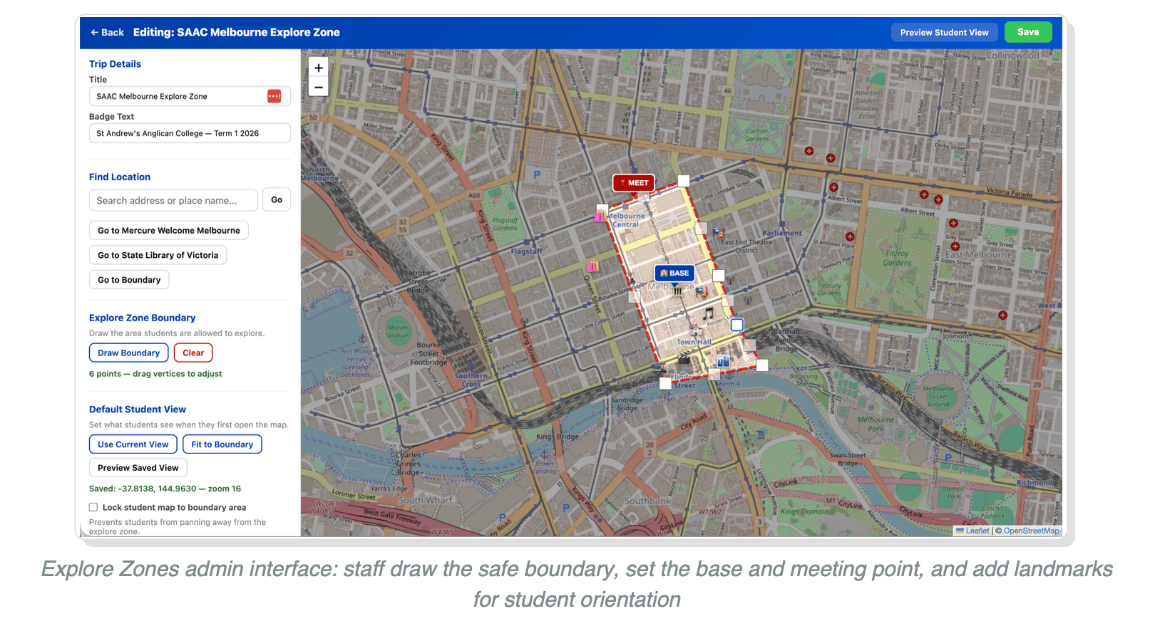 GPS boundary system screenshot