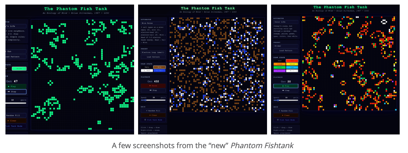 screenshots of The Phantom Fishtank