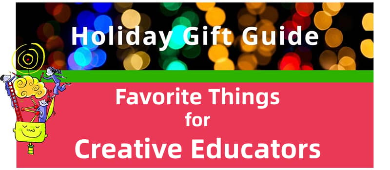 Holiday graphic with link to gift guide for creative educators