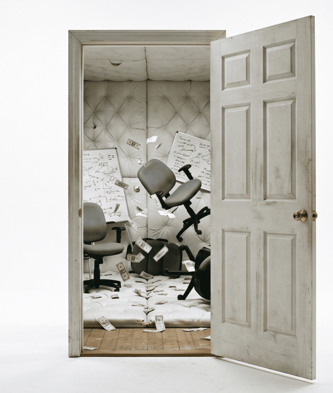 a strategy room, full of money and violence