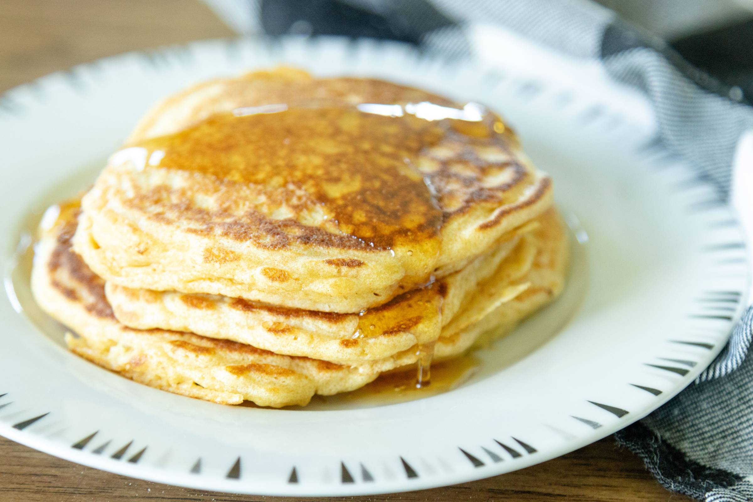 3 pancakes on a plate