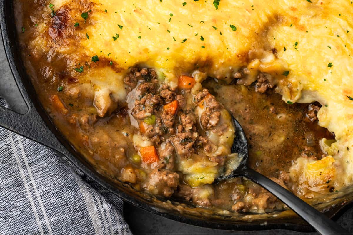 A casserole in a dish.