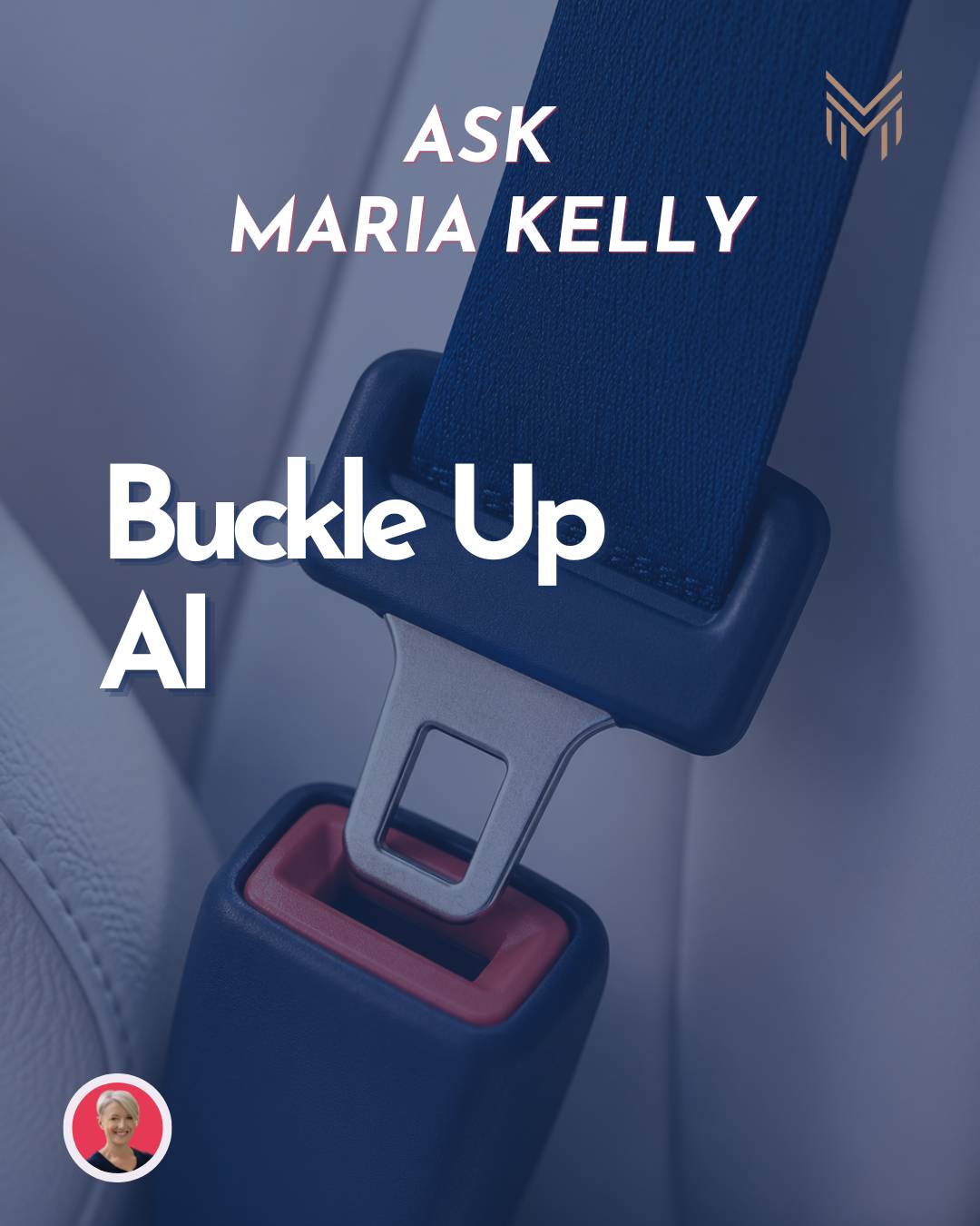 A car seat buckle with the words "buckle up AI" written across it 