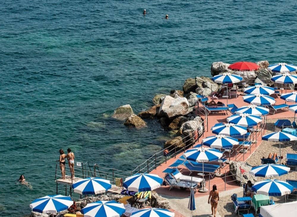 Liguria Italy beach scene 