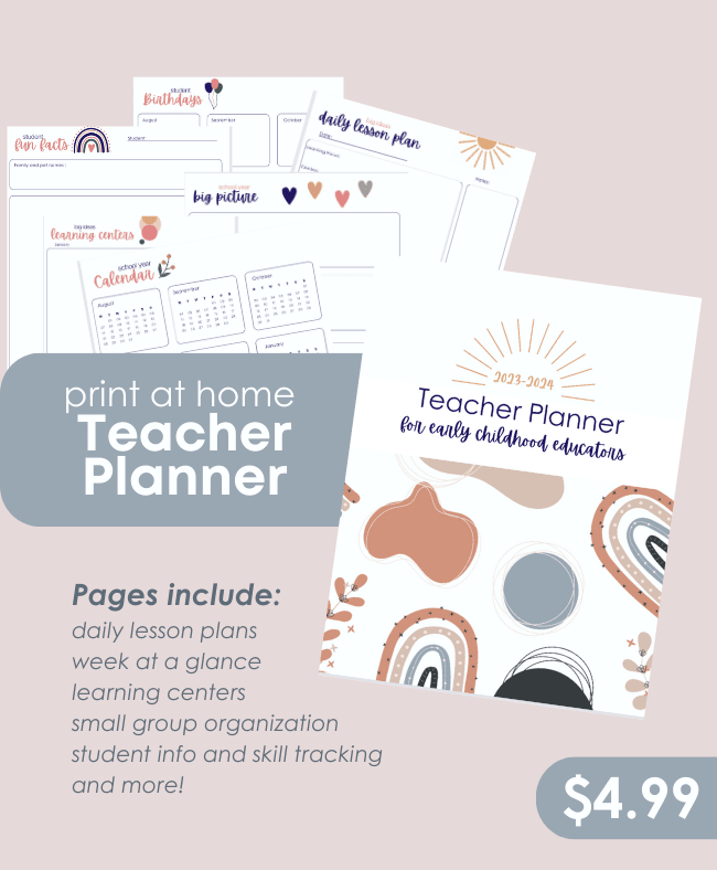 Preschool Teacher Planner