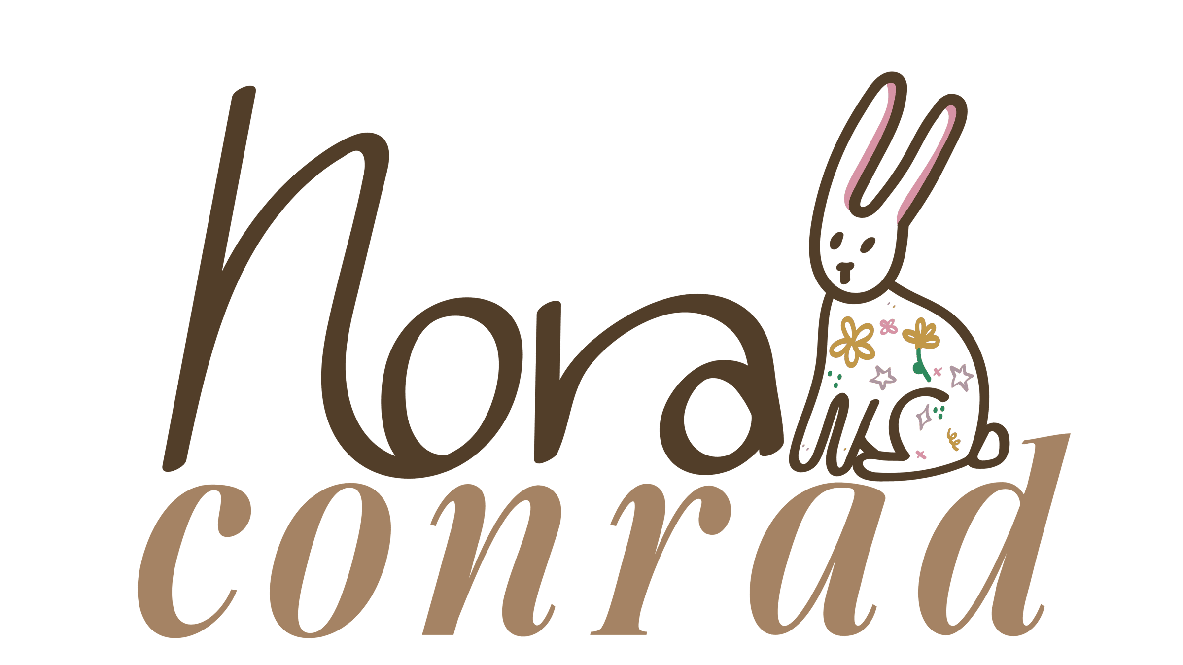 Nora Conrad Logo (The name Nora Conrad with a Bunny)