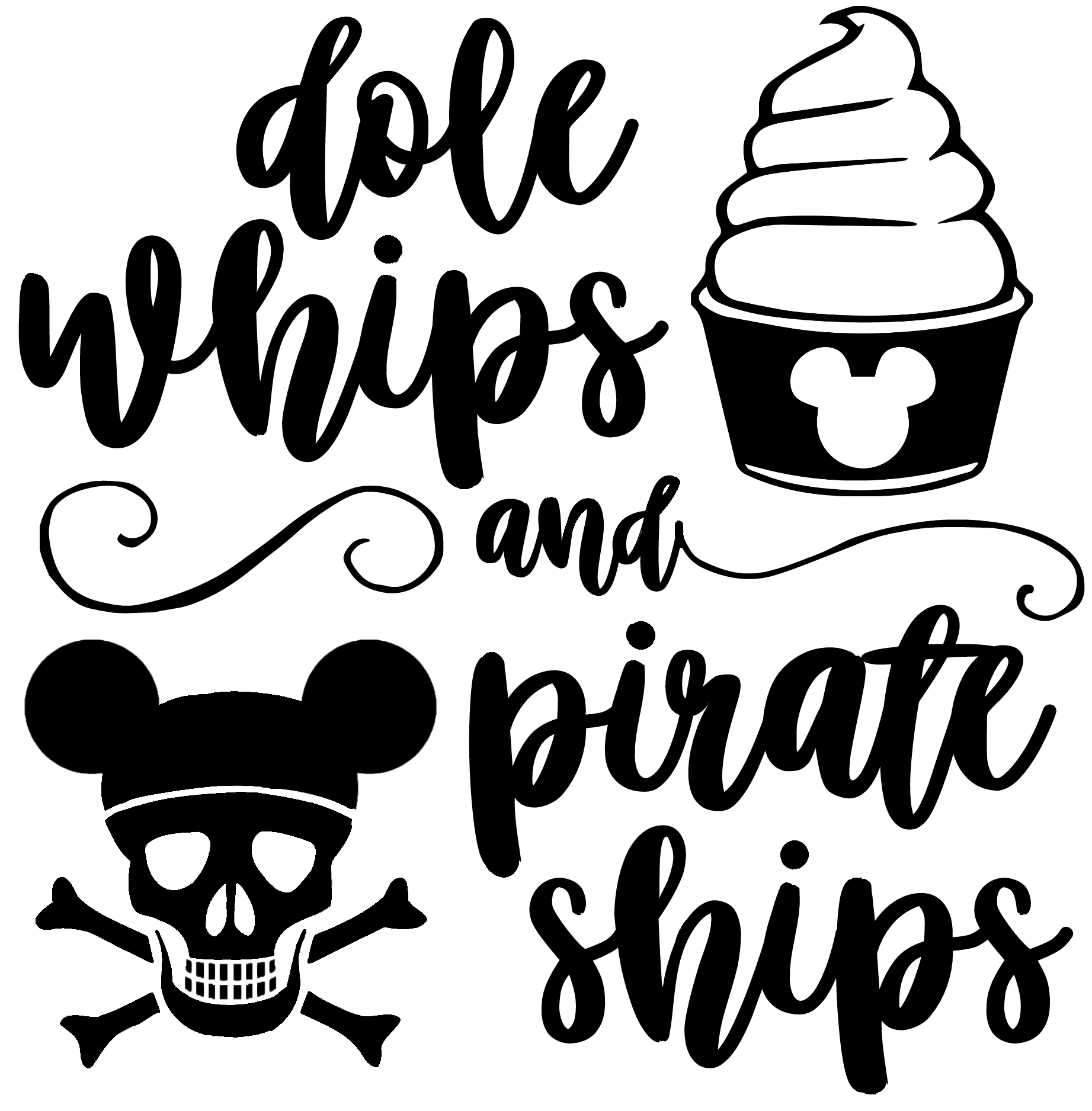 DIY Disney T-Shirt: Dole Whips + Pirate Ships Cut File