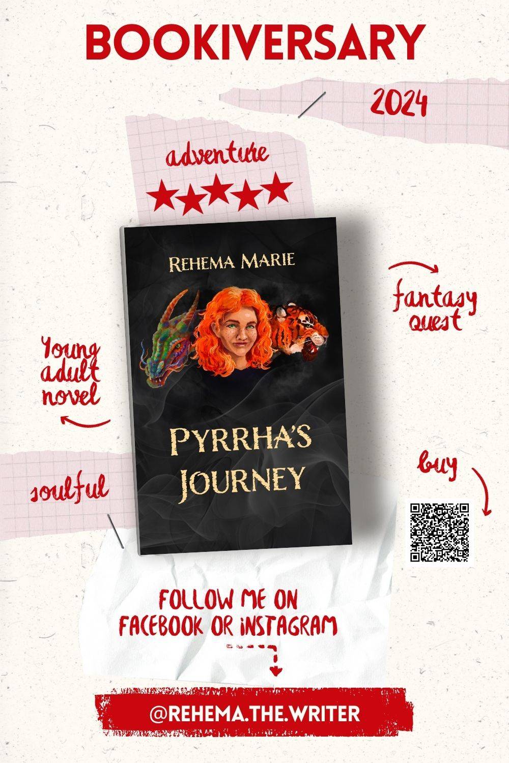 Pyrrha's Journey ad with info about the book