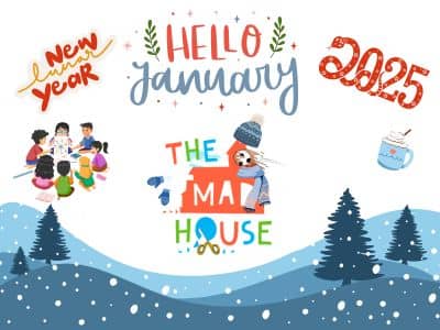 The Mad House local set in a winter environment with Hello H=January