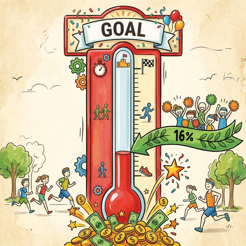 We are 16% of the way to our goal.