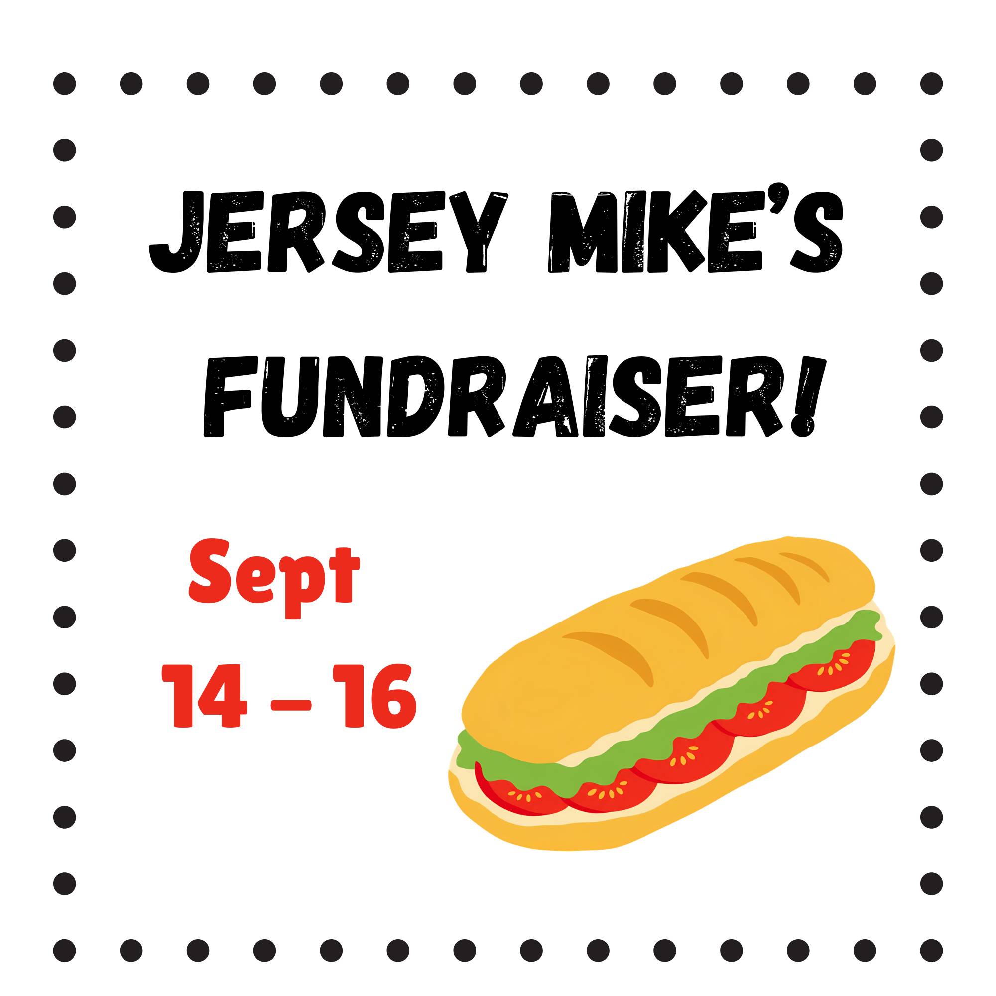 Jersey Mike's Fundraiser Sept 14-16